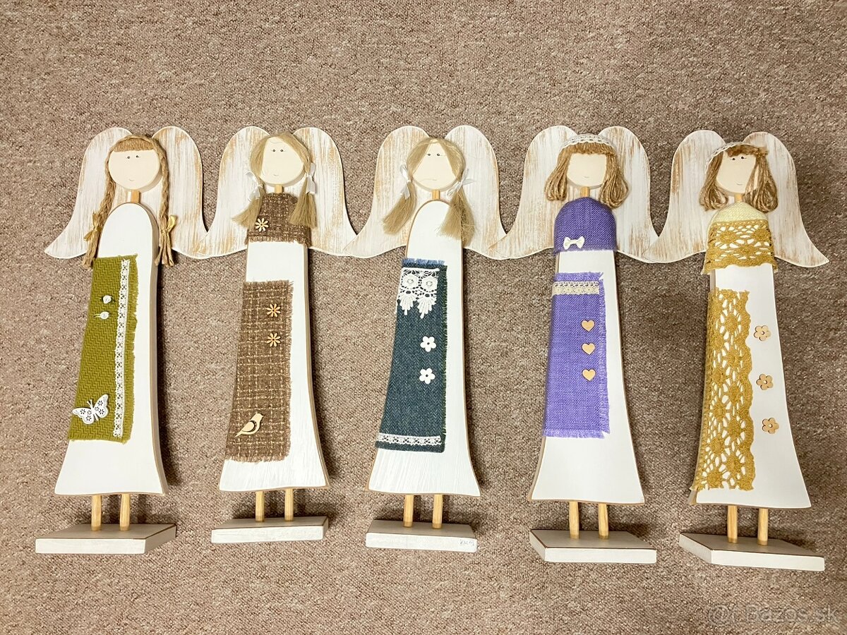 Dekorácia Drevený anjel - 2