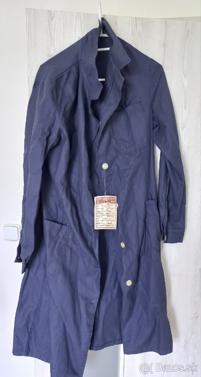 Vintage modrý pracovný plášť ČSSR - 2