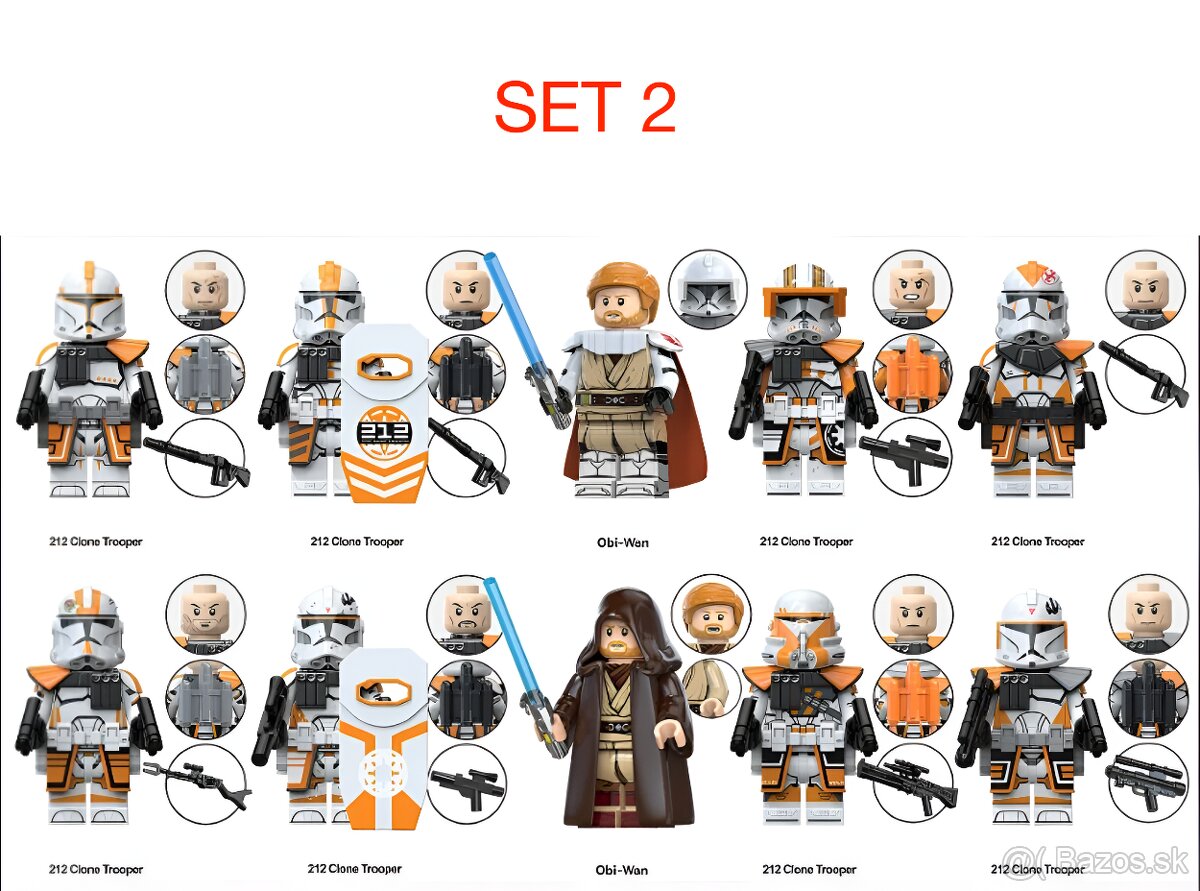 Rôzne figúrky Star Wars 8 (8ks) - typ lego - nové - 2