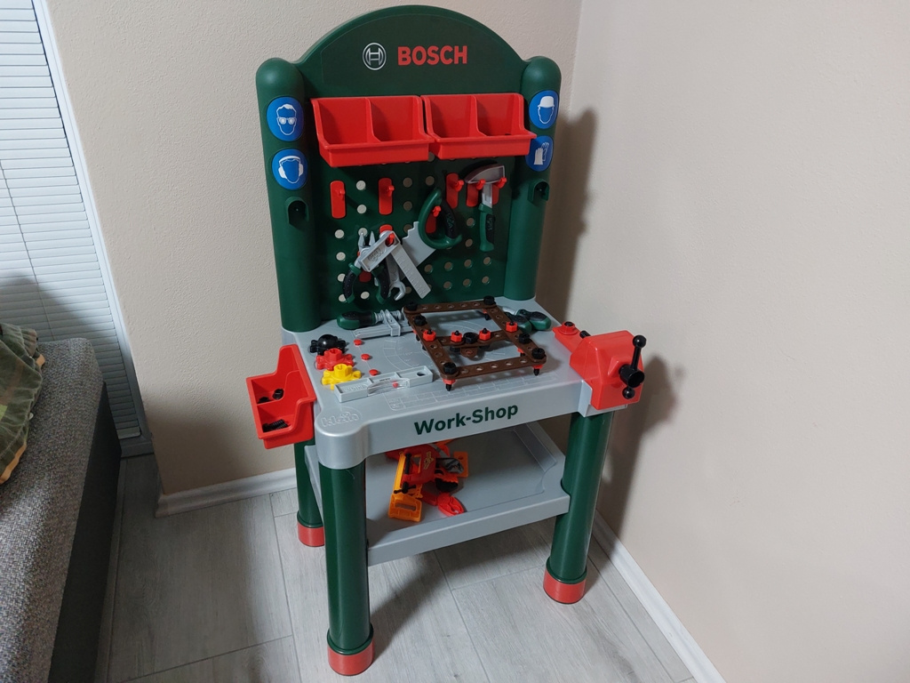 detský dielenský stolik Bosch ,79 dielna súprava / tabula - 2