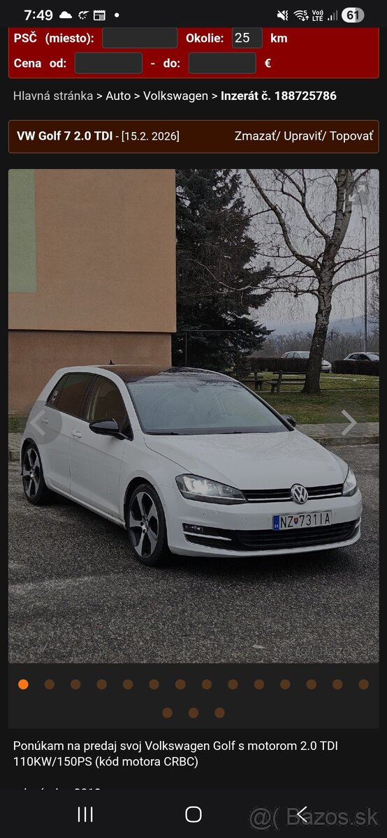 Golf 6, 7 tdi - 2