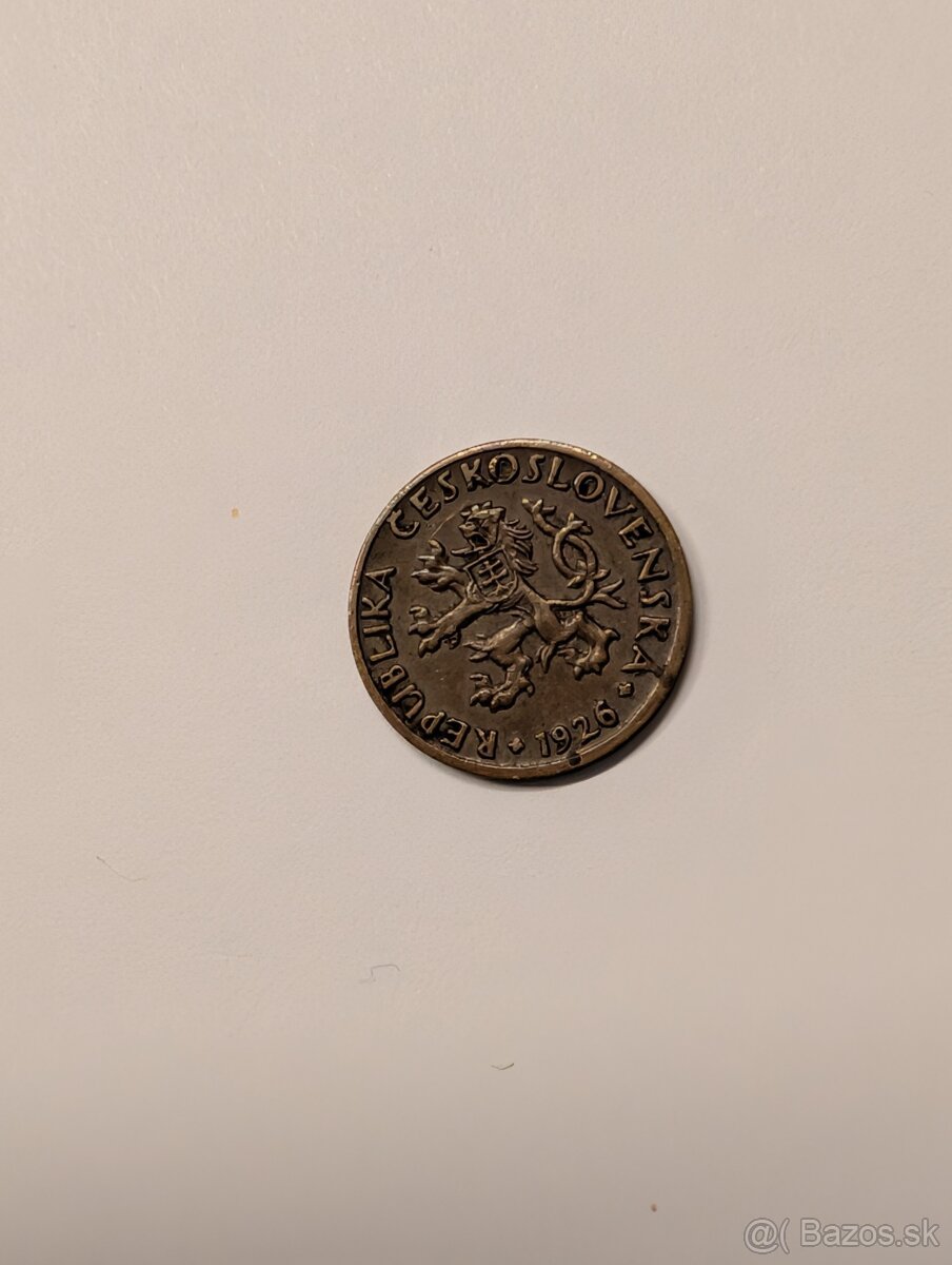 Predám mincu Československa 5 Halier rok 1926 - 2