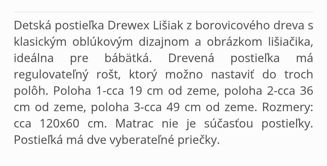 Postieľka nová - 2