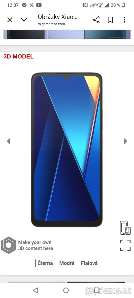 Xiaomi Poco C65. 6gb/128gb+micro SDHC. Čierna farba. - 2