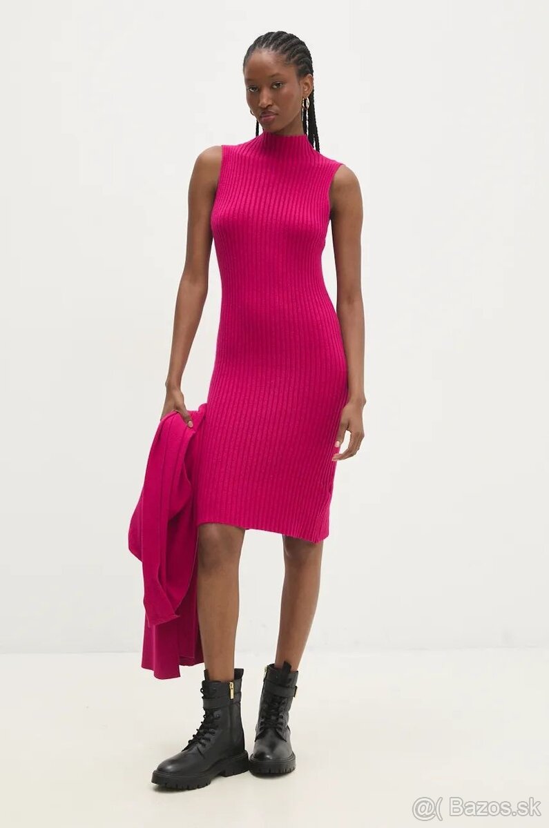 Úpletové šaty a kardigán FUKSIA - 2