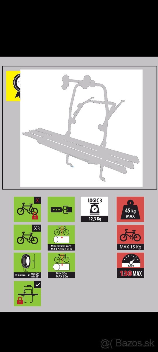 Nosič bicyklov Menabo Logic 3 - 2