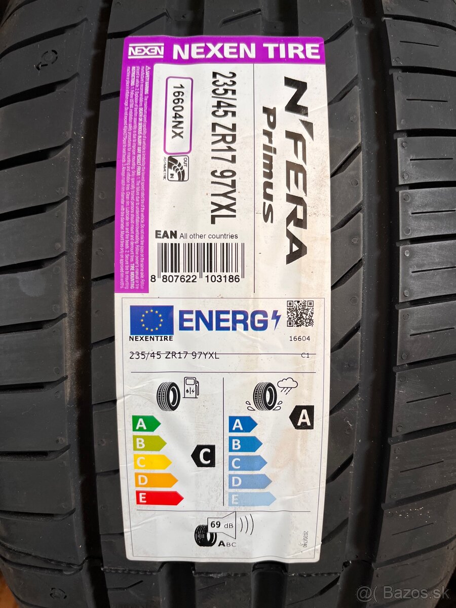 Nexen 235/45 R17 nové letné - 2