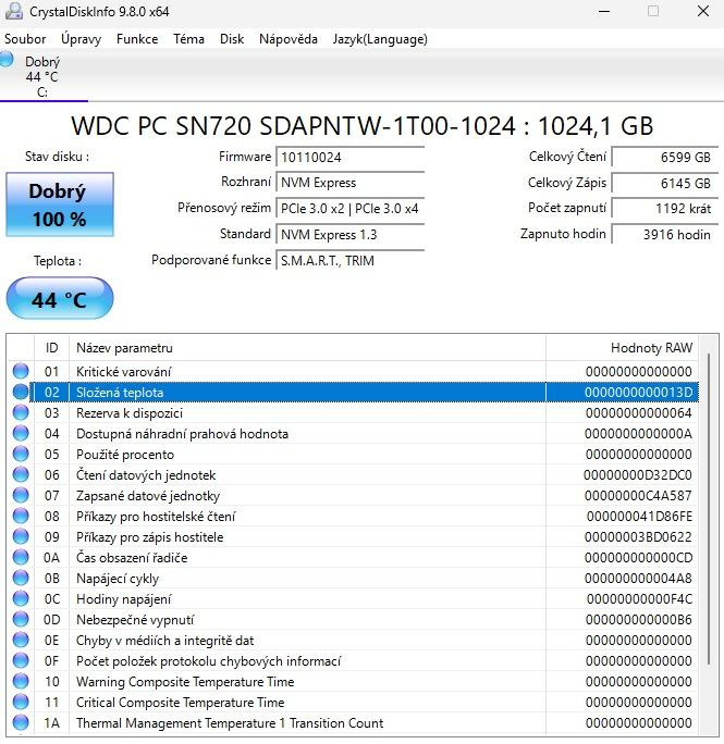 M.2 SSD disk Western Digital SN720 1TB NVMe - 2