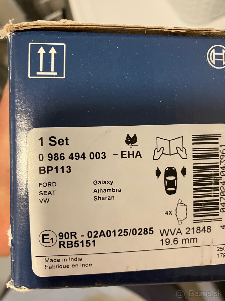 Sada brzdových platničiek kotúčovej brzdy Bosch - 2