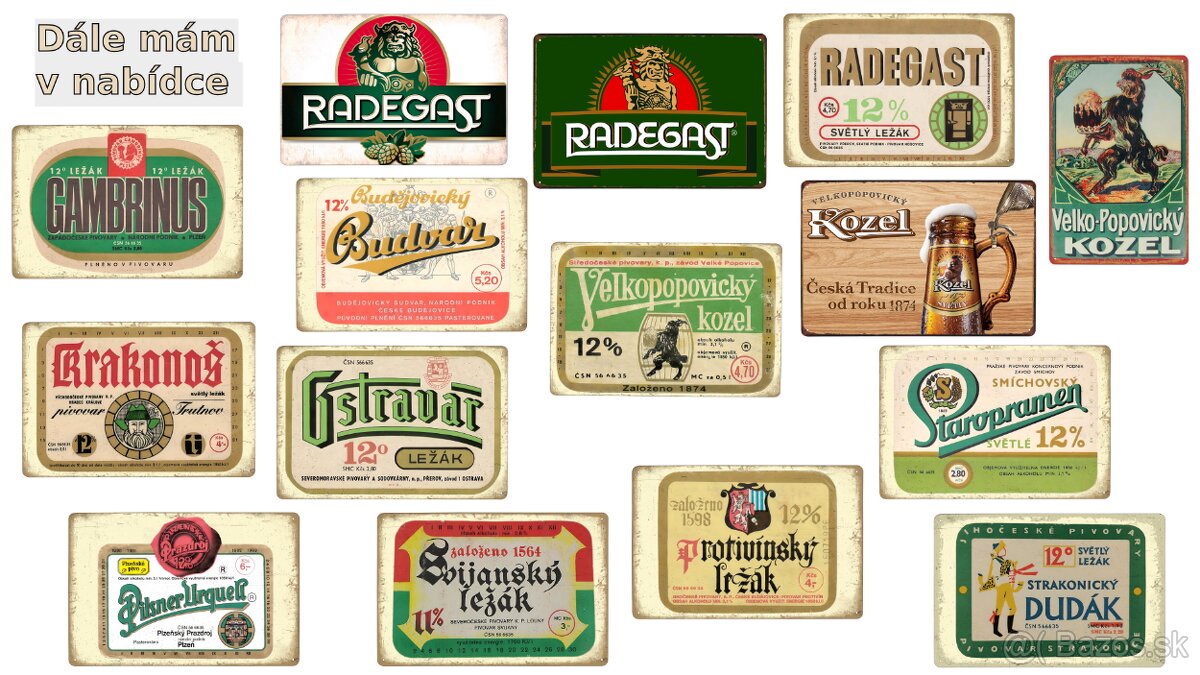 plechová cedule - Strakonický Dudák 12° (dobová etiketa) - 2