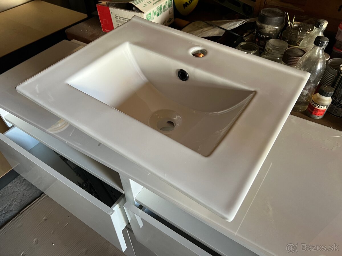 Umývadlo 60 cm – keramické, biele - 2