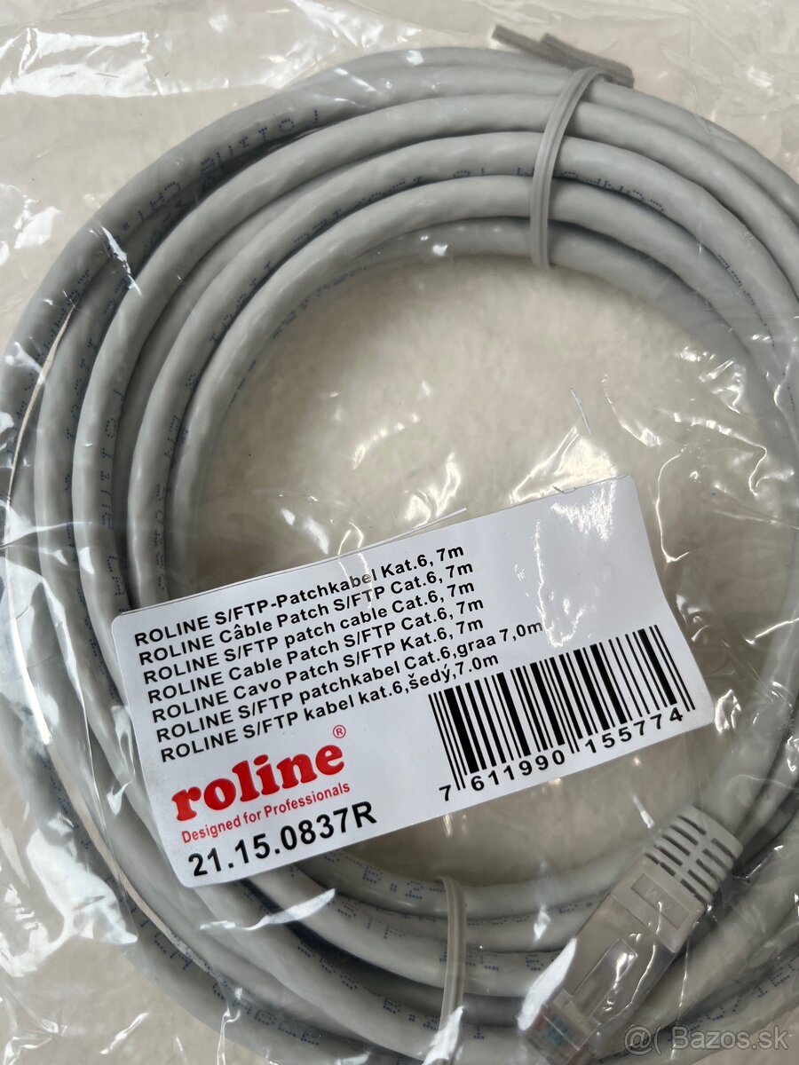 Roline S/FTP Cat.6 Patch kábel 7m – NOVÝ, zapečatený (25 ks) - 2