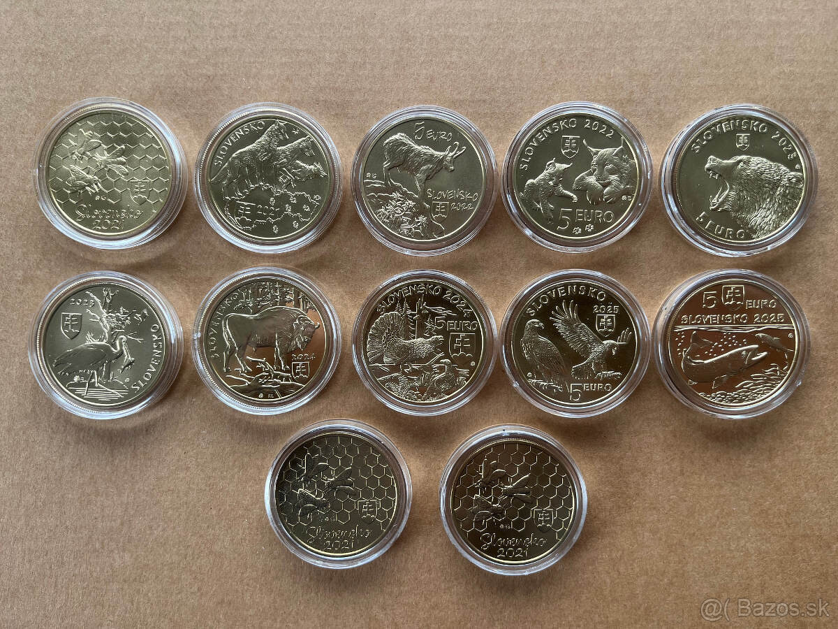 PREDAJ - kolekcia 5 EURO mincí Fauna a flóra na Slovensku - 2