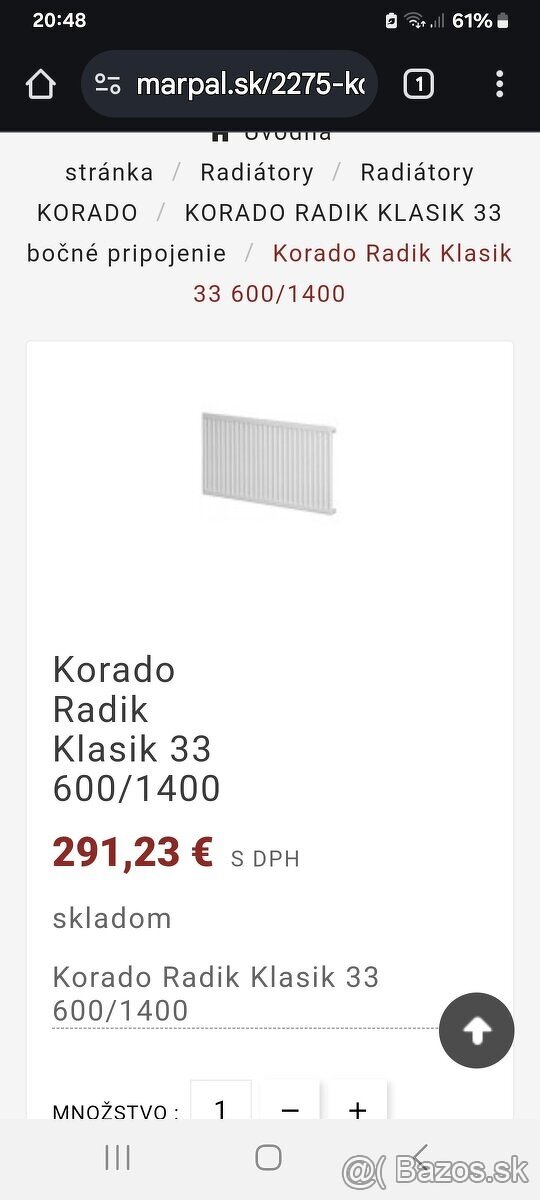 Radiator Korado radik klasik 600x1400mm - 2