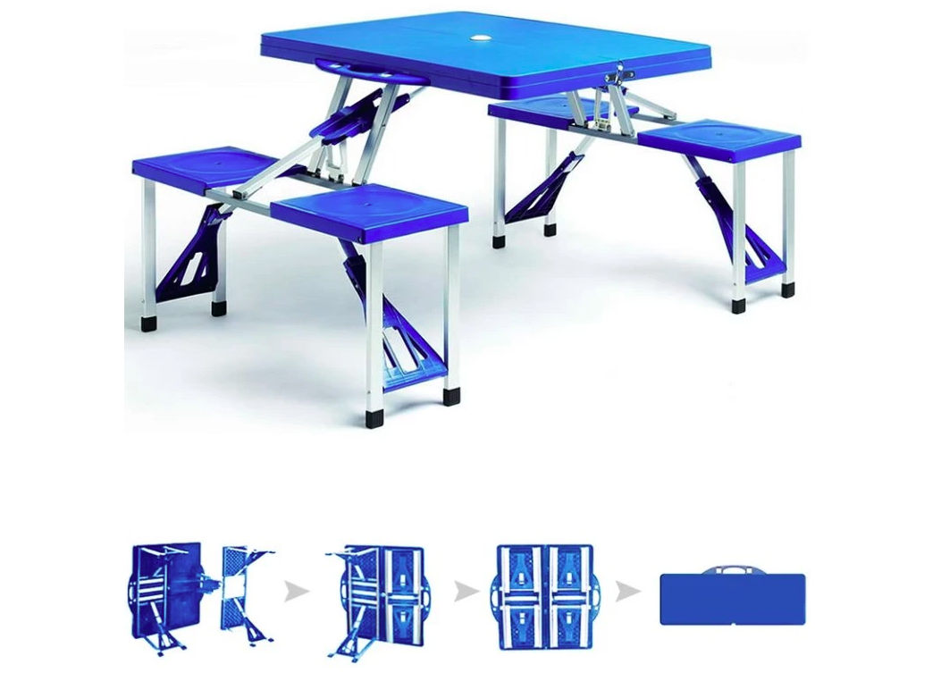 Skladaci kempingový set - 3 farby - zloženie do kufríka - 2