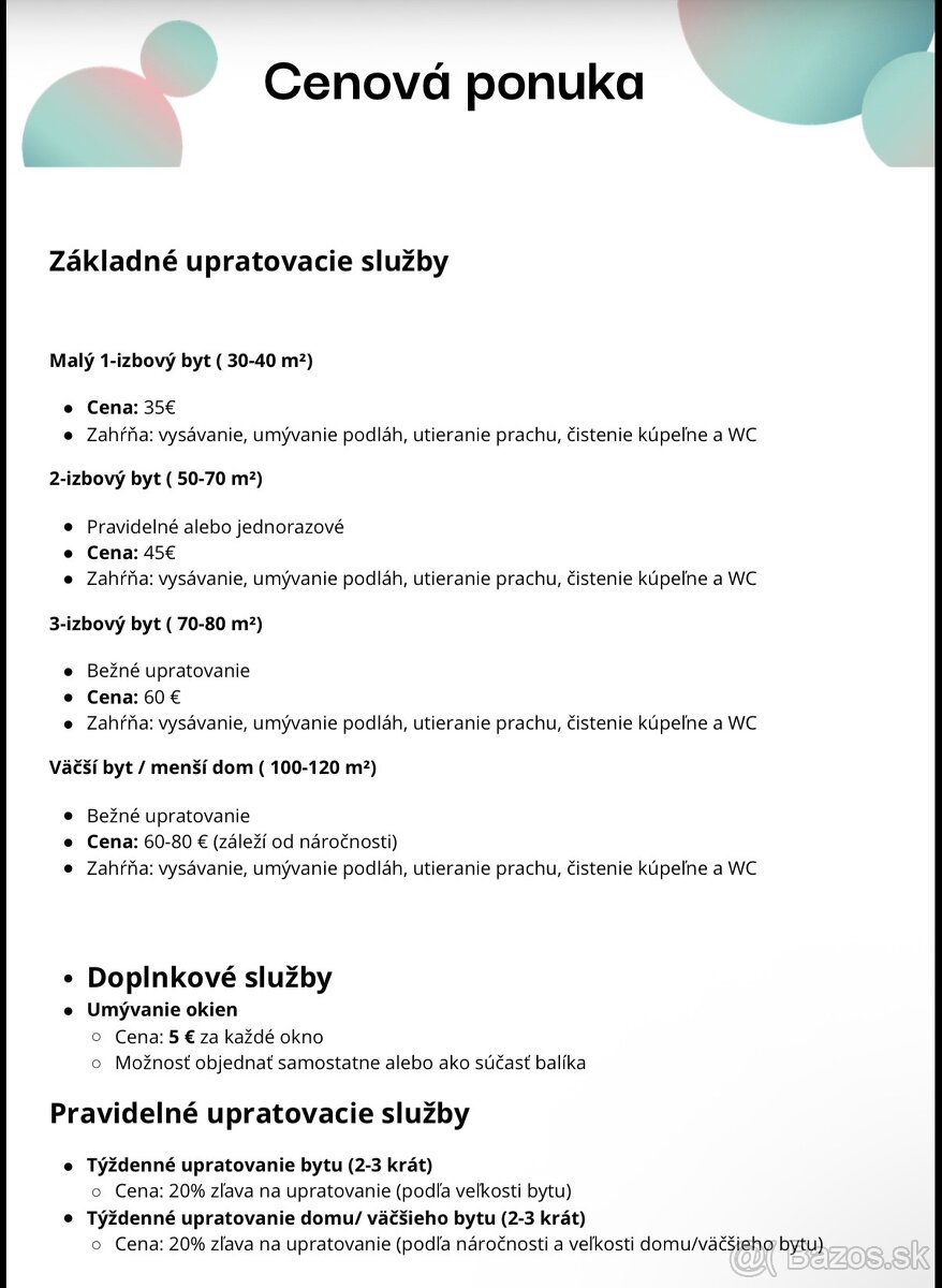 Upratovacia služba Bratislava a okolie - 2