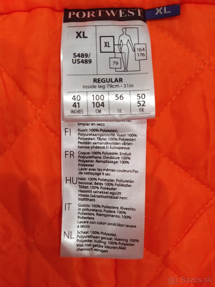 Predám zateplené pracovné nohavice značky Portwest S489 - 2