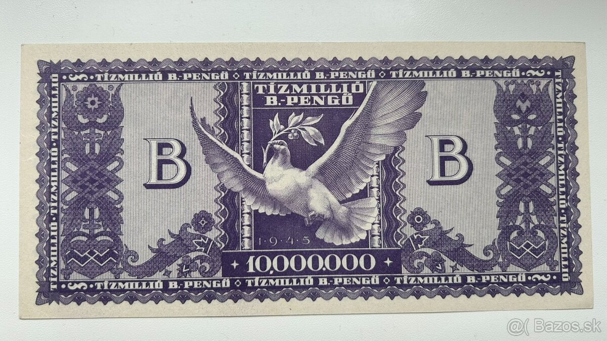 Bankovky Maďarsko 1000 Korona 1920 a 10 Mil B Pengo UNC - 2