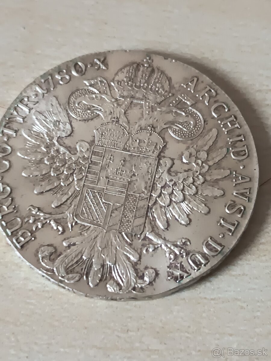 Strieborný toliar Mária Terézia 1780 – novorazba, 30 € - 2