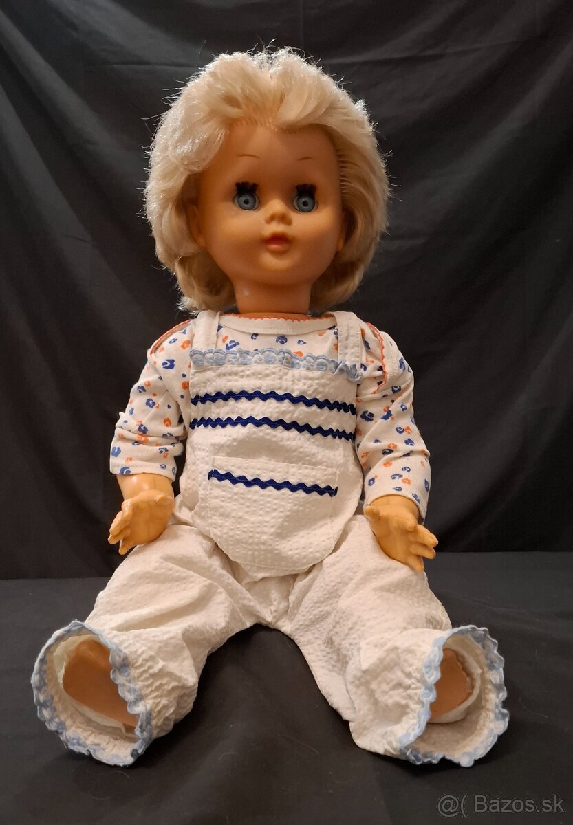 Stará bábika československej výroby, dĺžka 57 cm - 2
