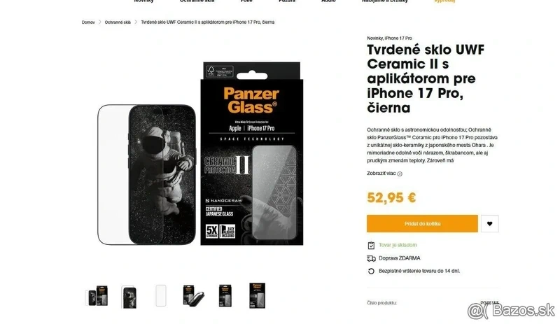 Tvrdené sklo UWF Ceramic II s aplikátorom pre iPhone 17 Pro - 2