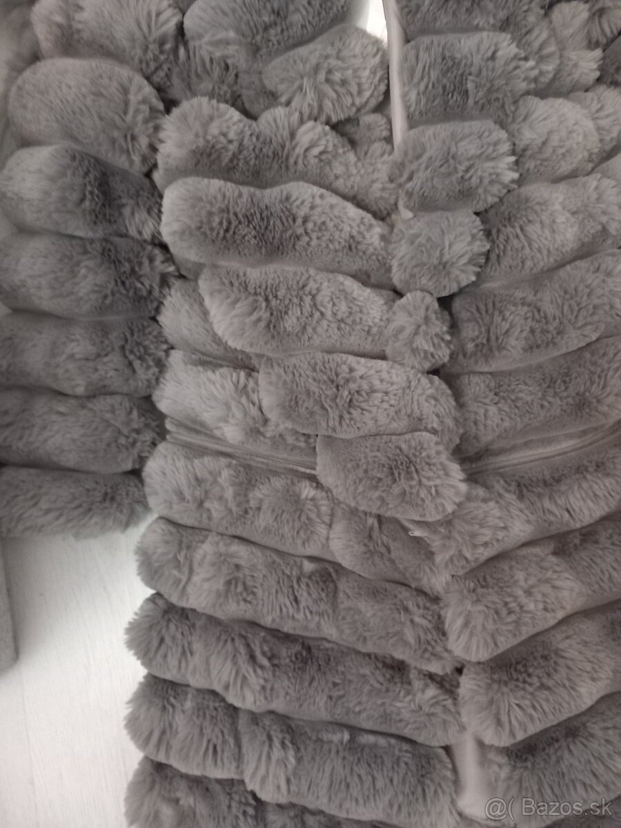 Nádherný nový kabat 2v1 M sivý - 2