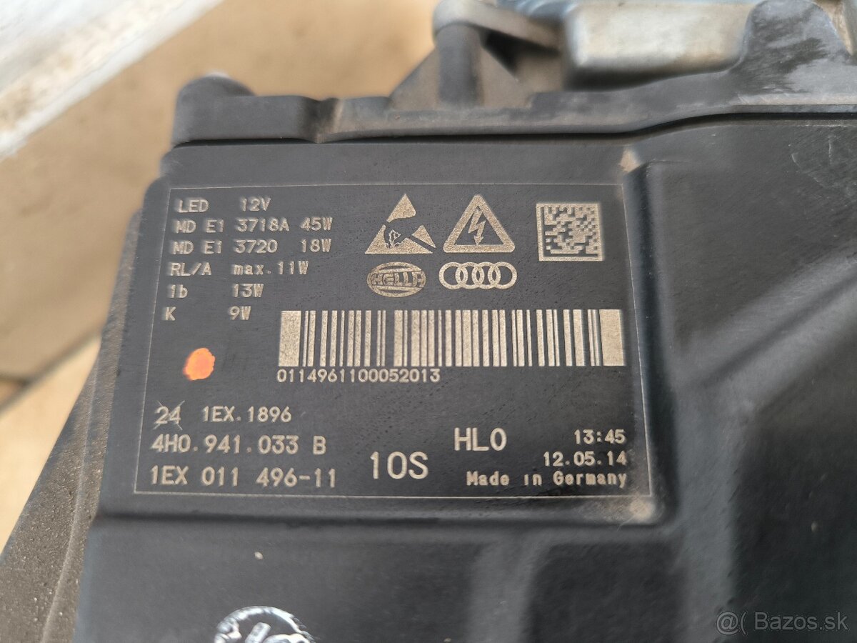 Ľavé Full Led Svetlo AUDI A8 D4 pofacelift - 2