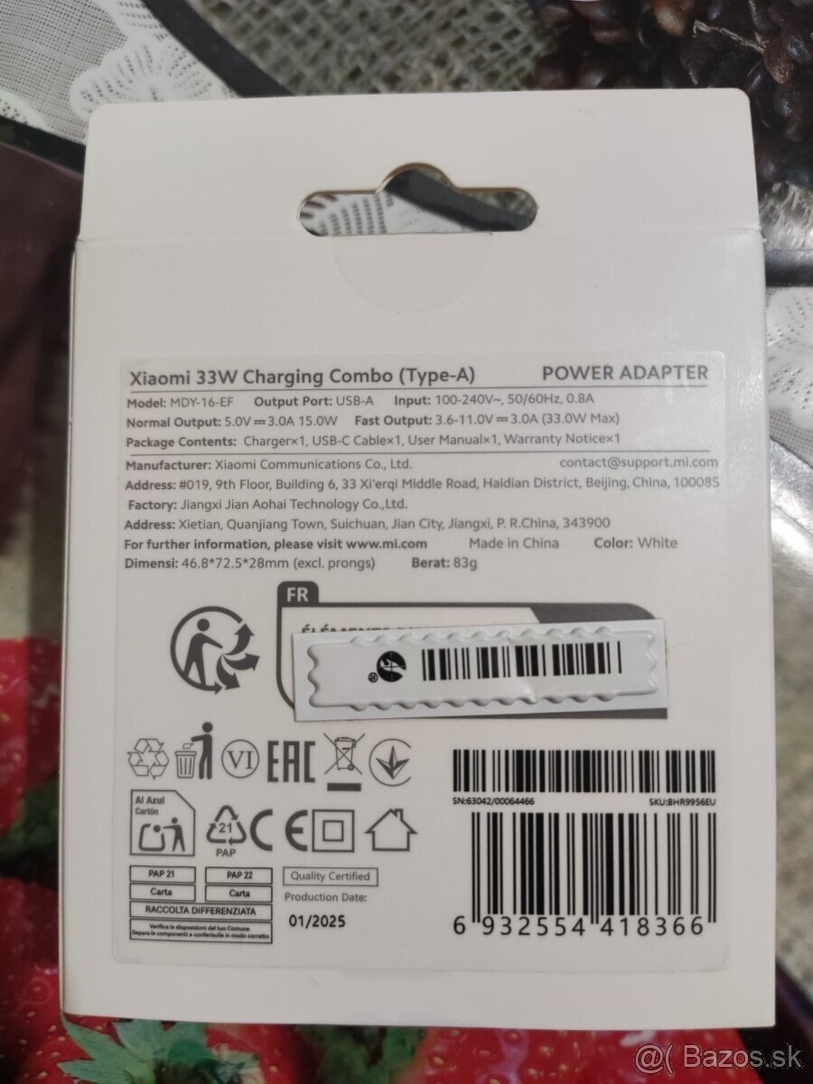 Predám Xiaomi 33W Charging Combo (Type-A) EU - 2