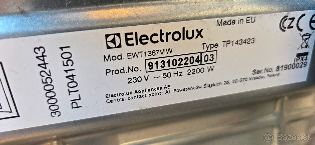 nahradné diely pre práčku Elektrolux - 2