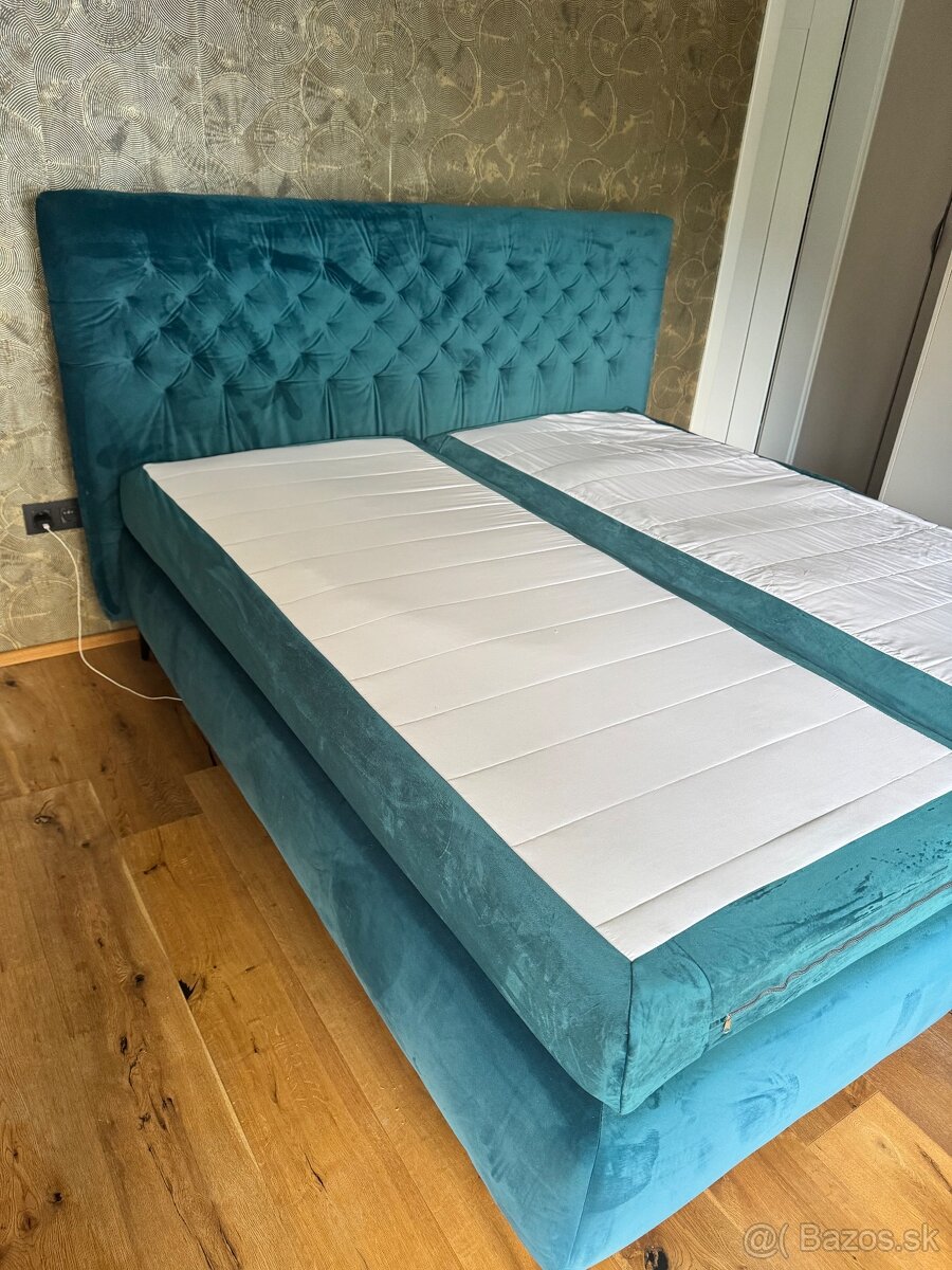 Luxusná zamatová posteľ 180x200cm - 2