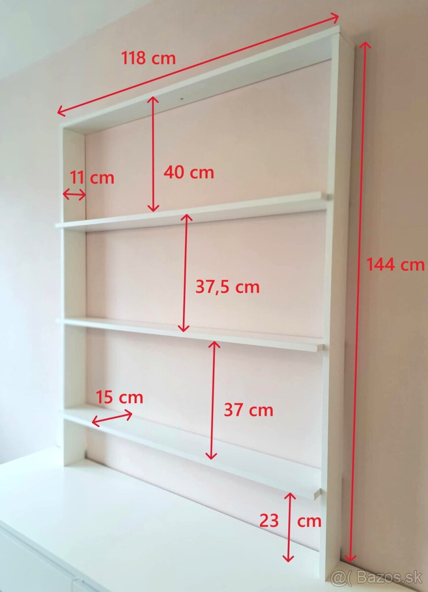 Predam bielu polickovu zostavu 118 x 144 cm - 2