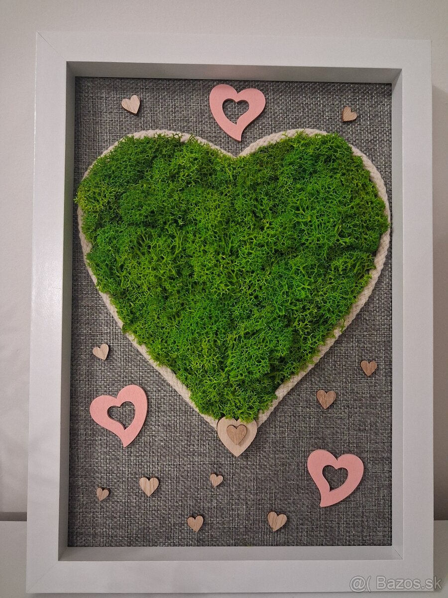 Machové srdce zelené - 2