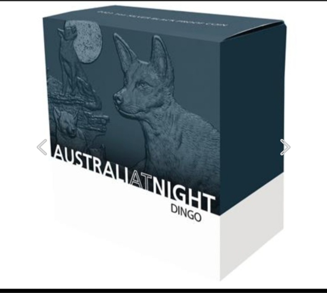 DINGO - AUSTRALIA V NOCI - investičná strieborna minca - 2