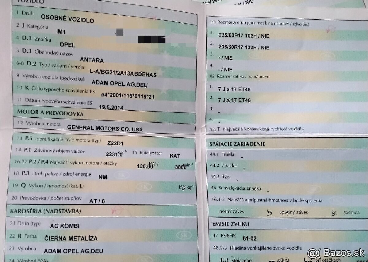 Opel Antara 2.2 CDTI 2015 predám NARAZNIK, BLATNIK, SVETLO, - 2