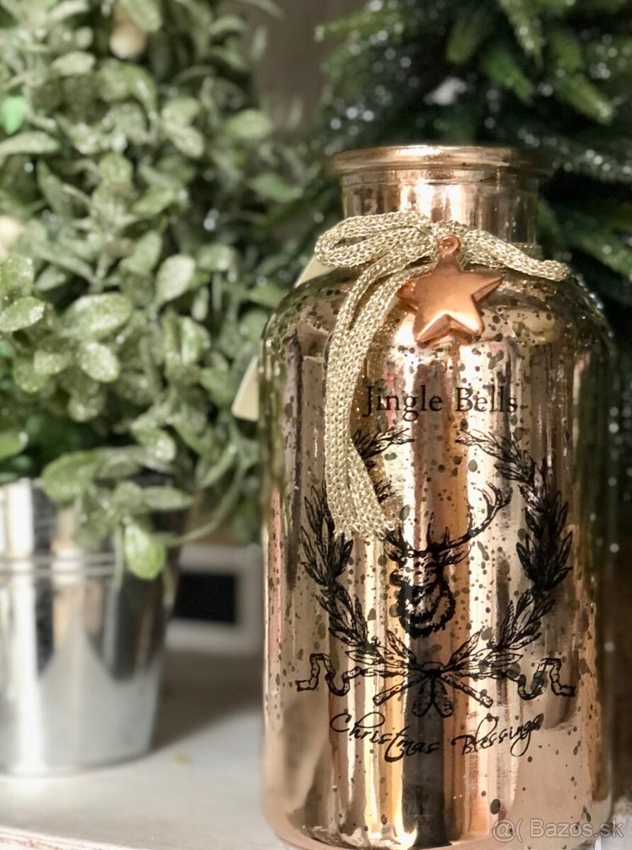 Sklenený svietnik - fľaša - 2