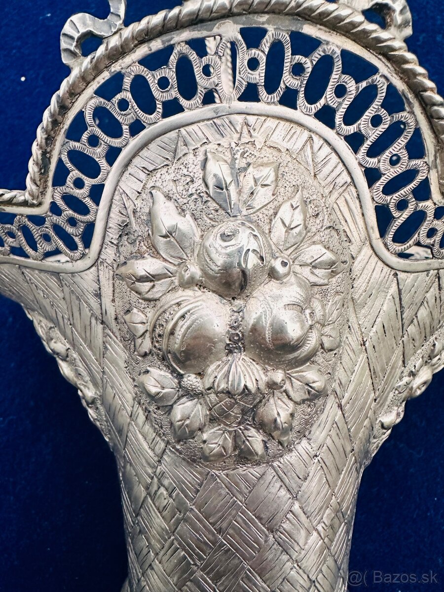 Striebro tepané, svodobný košík - 2
