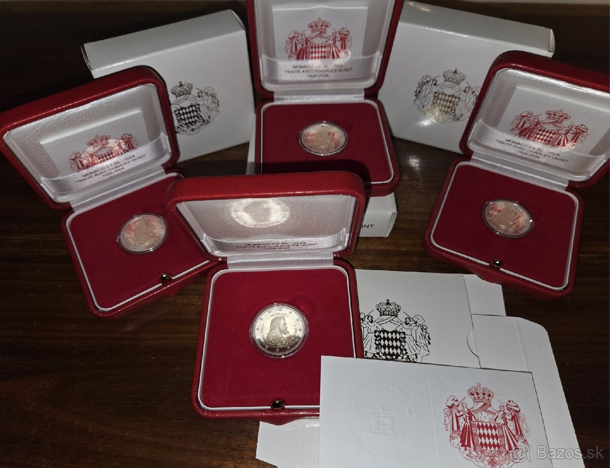 Predám 4ks - 2 euro mincu Monaco 2024 - 2