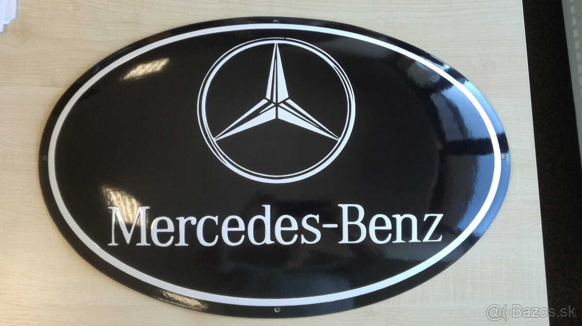 smaltovaná tabula Mercedes - ovál - 2