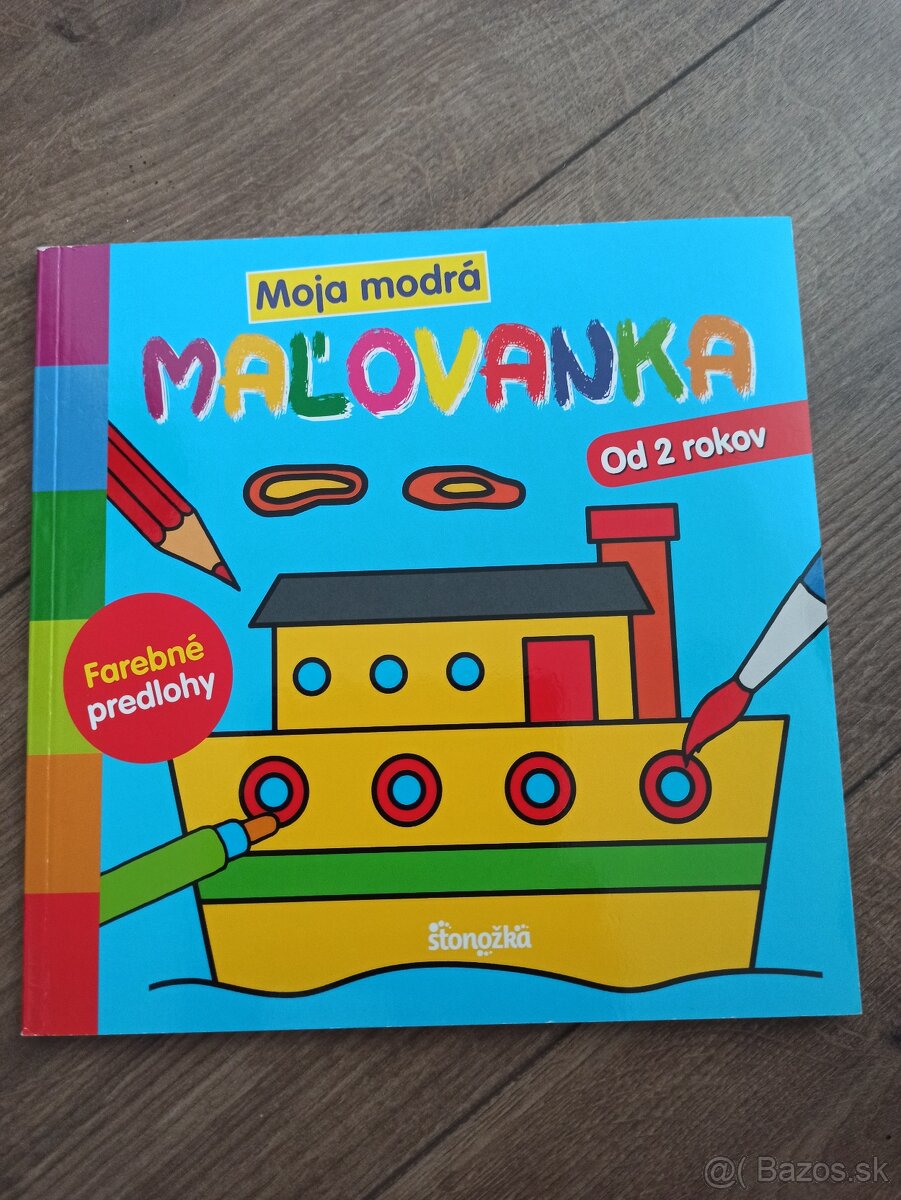 Knihy, vymaľovánka - 2