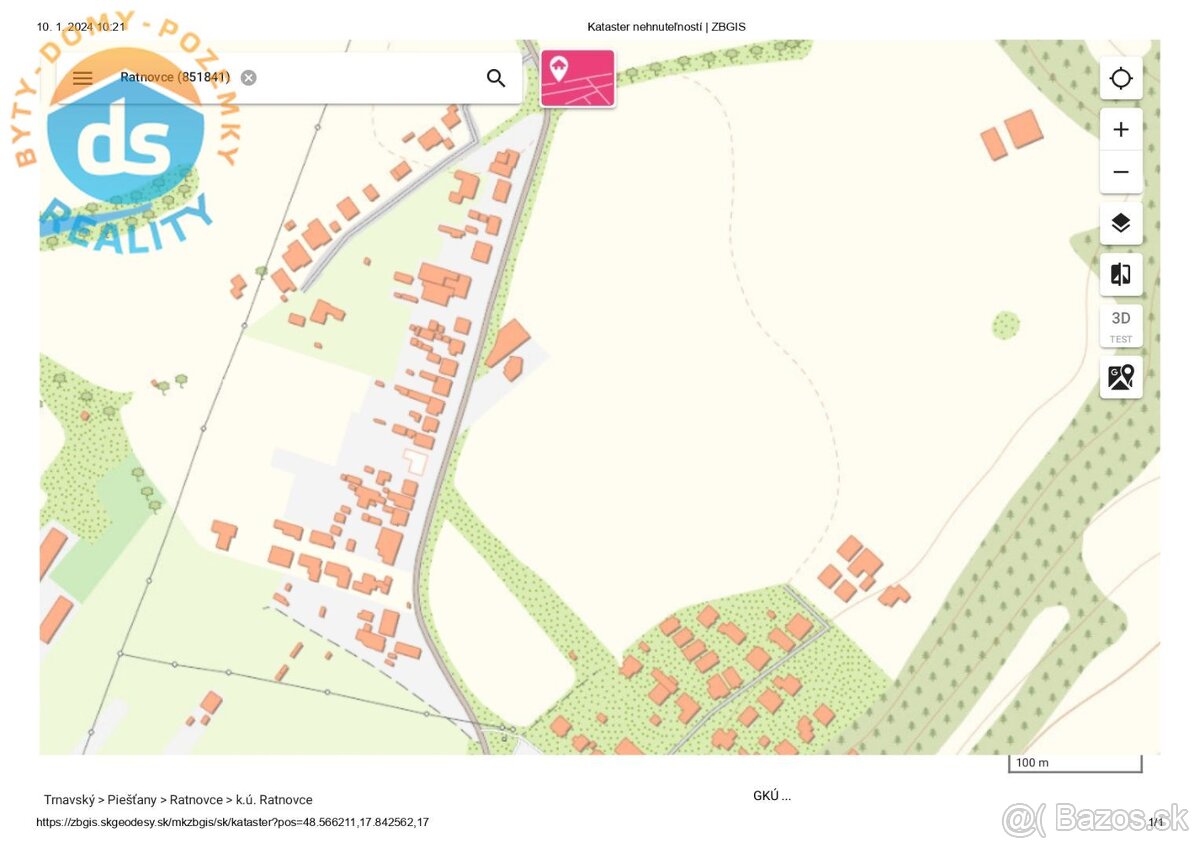 Na predaj pozemok 1.097 m2 určený podľa UPI na výstavbu rodi - 2