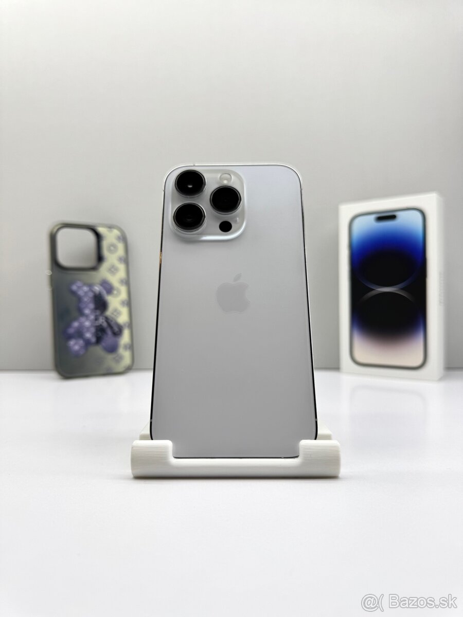iPhone 14 PRO 128GB SILVER TOP STAV ORIGINÁL+PRÍSLUŠENSTVO - 2