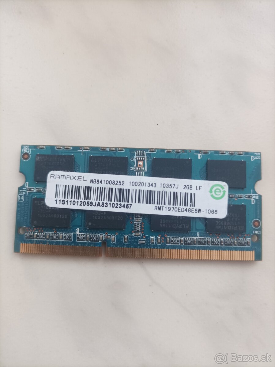 Predám pamäť RAM DDR3 2gb do notebooku - 2