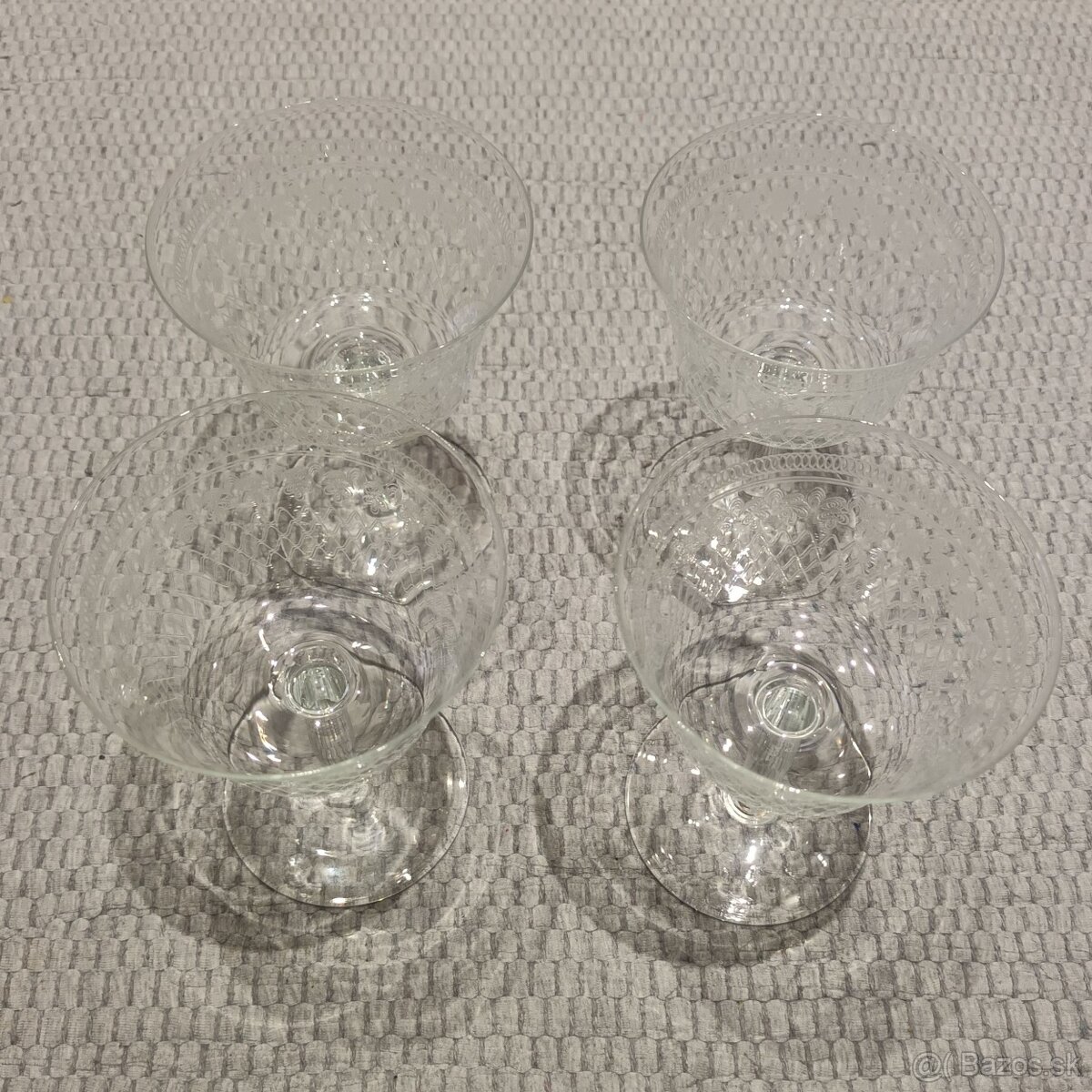 Elegantná sada edwardiánskych pohárov - 4ks - 2