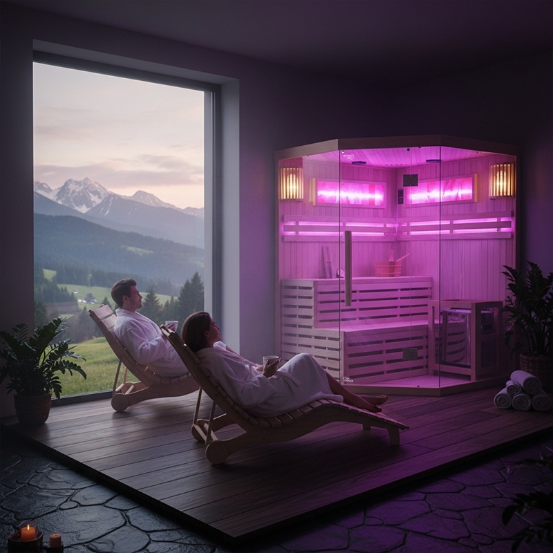 Suchá sauna TAMIZA II s pieckou HARVIA 6 kW pre 4 - 5 osôb s - 2