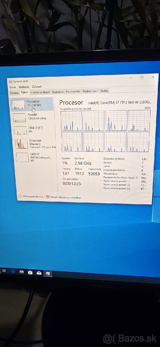 PC HP intel i7 cpu 860, 8 GB RAM - 2