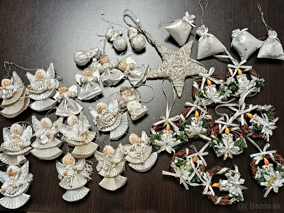 Strieborný set Vianočných dekorácií na stromček - 2