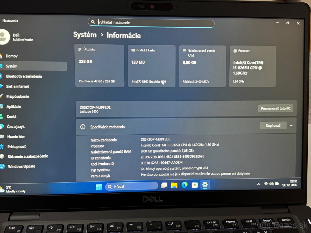 Dell Latitude 5400 i5 8GB RAM 256GB SSD - 2