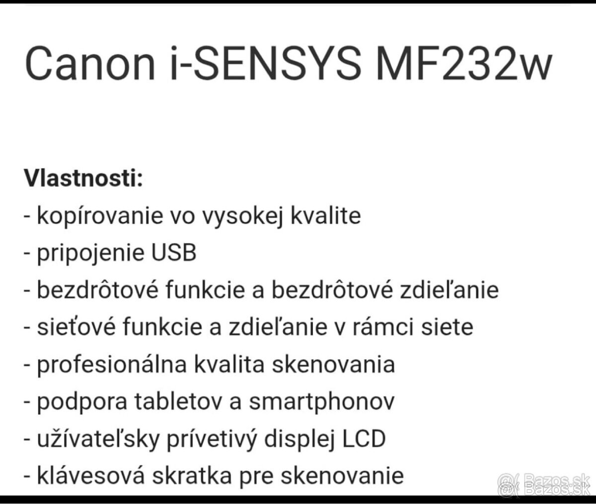 Tlačiareň Canon i-SENSYS MF 232w - 2