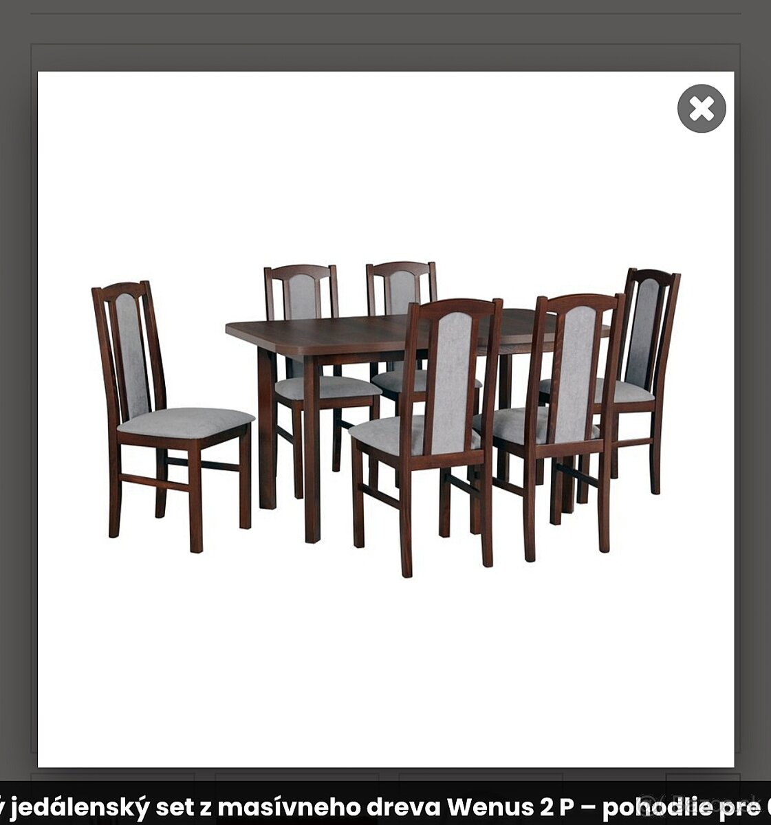 Stôl+6 stoličiek orech/sivá - 2