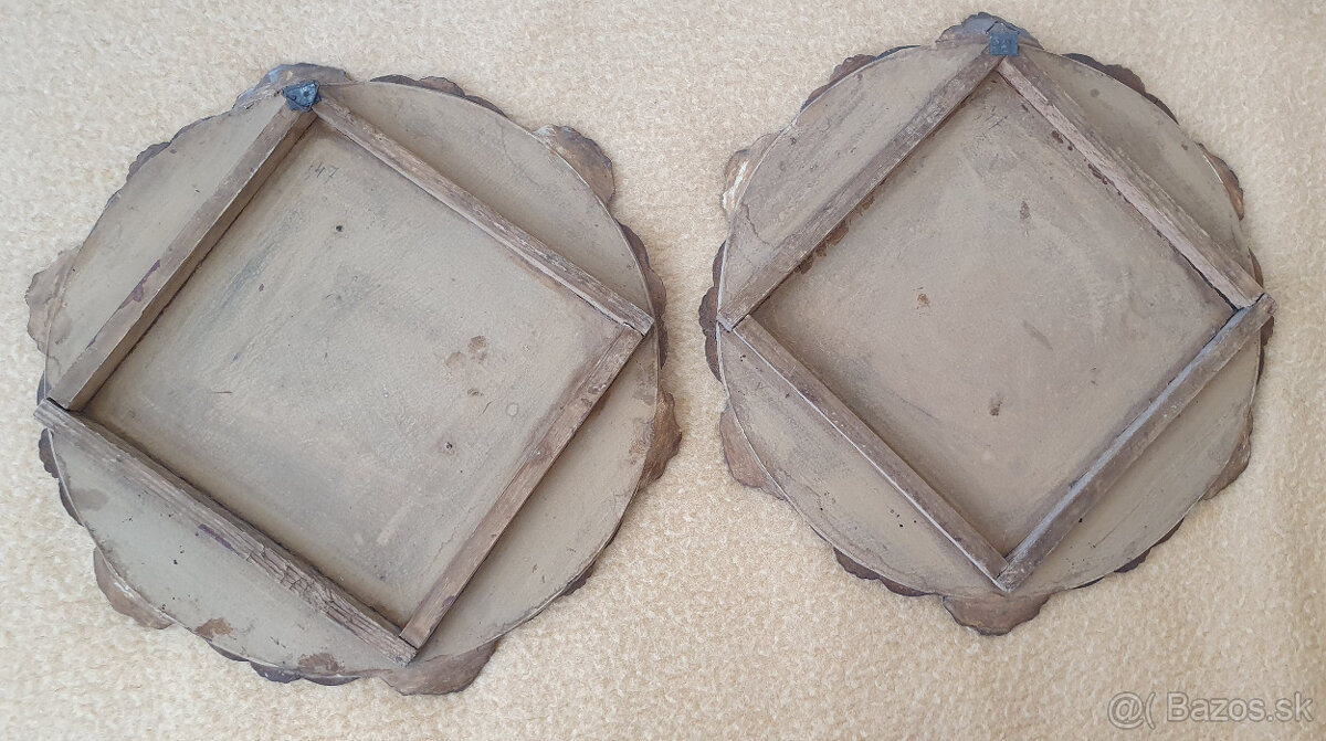 2x obrázok drevený zdobený rám - 2